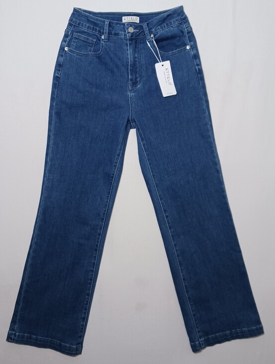 Ettelo Denim - Ettelo Womens High Waist Wide Leg Jeans Size 6 Dark Blue Denim 27X29.5 NWT